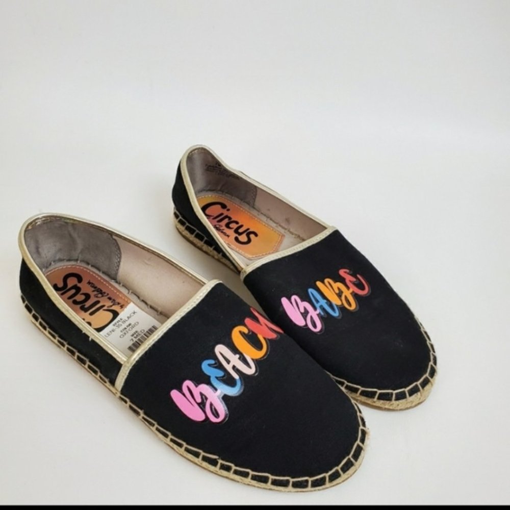 Circus by Sam Edelman Leni Beach Babe Slip On Rope Black Espadrille Size 7